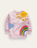 Rainbow Printed Round Neck Sweater