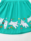 Little Sheep Appliqué Sleeveless Dress