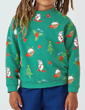 Christmas Skiing Snowman Printed Sweatshirt