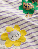 Cartoon Cat Applique Dress