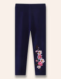 Flower Embroidered Leggings