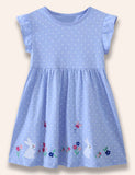 Rabbit Appliqué Dotted Dress