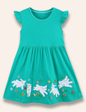 Little Sheep Appliqué Sleeveless Dress