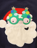 Weihnachts-Sweatshirt mit Weihnachtsmann-Applikation