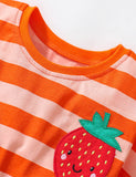 Strawberry Appliqué Patchwork Dress