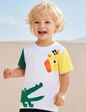 Crocodile＆Giraffe Colorblocked T-Shirt