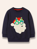 Weihnachts-Sweatshirt mit Weihnachtsmann-Applikation