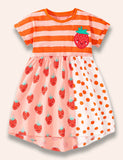 Strawberry Appliqué Patchwork Dress