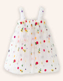 Sweet Flower Embroidered Tulle Dress