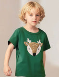 Fluffy Deer Appliqué T-Shirt