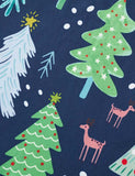 Christmas Tree Printed Blue Pajamas