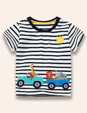 Driving Animal Appliqué T-Shirt