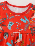 Christmas Reindeer Birdy Printed Dress