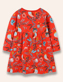 Christmas Reindeer Birdy Printed Dress