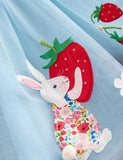 Rabbit Strawberry Appliqué Tulle Dress