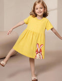 Flower Rabbit Appliqué Dress