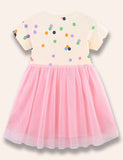 Polka Dotted Printed Tulle Dress