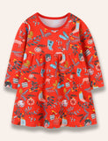 Christmas Reindeer Birdy Printed Dress