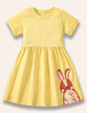 Flower Rabbit Appliqué Dress