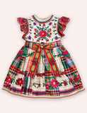 Festival Flower Plaid Bowtie Dress