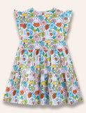 Little Floral Rabbit Printed Dress