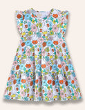 Little Floral Rabbit Printed Dress