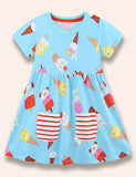 Cartoon Ice Cream Printed Dress