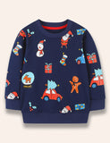 Weihnachts-Cartoon-bedrucktes Sweatshirt