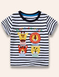 Wild Animal Friend Appliqué T-Shirt