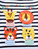 Wild Animal Friend Appliqué T-Shirt