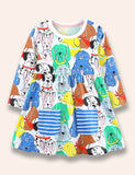 Sweatshirt-Kleid mit Doggy-Print