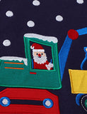 Christmas Santa Claus Excavator Appliqué Sweatshirt