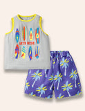 Surfboard Printed Vest Set