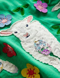 Little Sheep Appliqué Sleeveless Dress