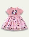 Cartoon Unicorn Heart Tulle Dress - Mini Taylor