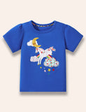 Rainbow Unicorn Appliqué T-Shirt