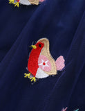 Christmas Birdy Appliqué Tulle Dress