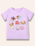 Cartoon Dessert Printed T-Shirt