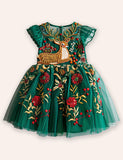 Festival Reindeer Embroidery Party Dress