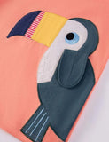 Cartoon Toucan Appliqué T-Shirt