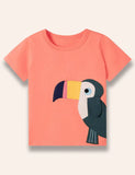 Cartoon Toucan Appliqué T-Shirt