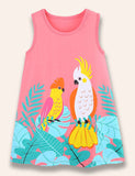 Parrot Printed Vest Dress