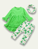 St. Patrick's Day Swallowtail Dress+Clover Printed Pants - Mini Taylor