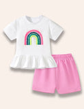 Sequined Rainbow T-Shirt Set