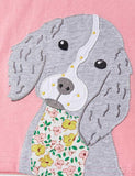 Cartoon Dog Appliqué T-shirt - Mini Taylor
