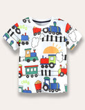 Cartoon Train Printed T-Shirt