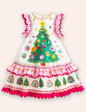 Christmas Tree Lace Printed Dress