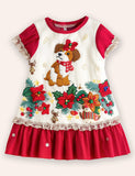 Christmas Puppy Appliqué Dress