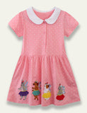 Cartoon Animal Embroidered Dress - Mini Taylor