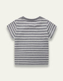 Cartoon Excavator Striped T-shirt - Mini Taylor